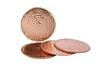 GoCraft Hammered Copper Coasters | Handmade Coasters with Padded Cork Protection for Drinks, Beverages & Wine/Bar Glasses (Set of 4) view 2