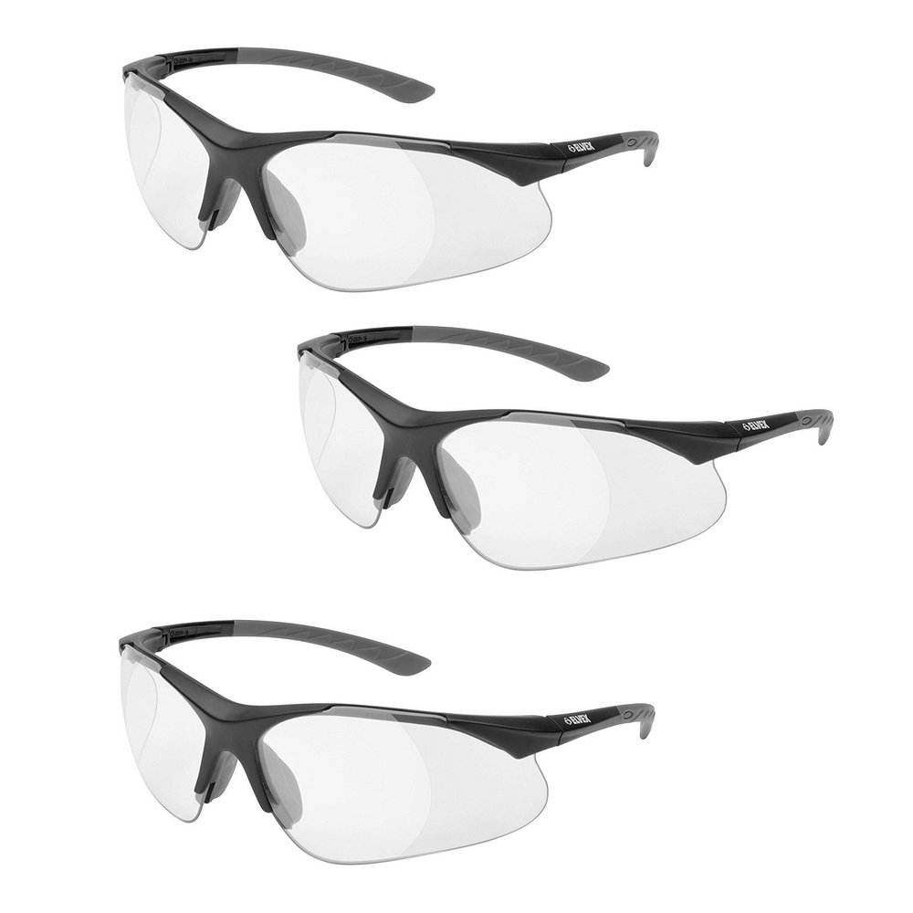 Elvex RX-500C-1.5 Full Lens Magnifier, Black Frame /Grey Temple Tips (3 Pair) (1.5 Lens)