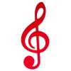 Broadway Gifts Music Note Glossy Black 9 Inch Wood Hanging Wall Decoration (Treble Clef Red) view 1