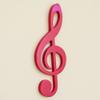 Broadway Gifts Music Note Glossy Black 9 Inch Wood Hanging Wall Decoration (Treble Clef Red) view 3