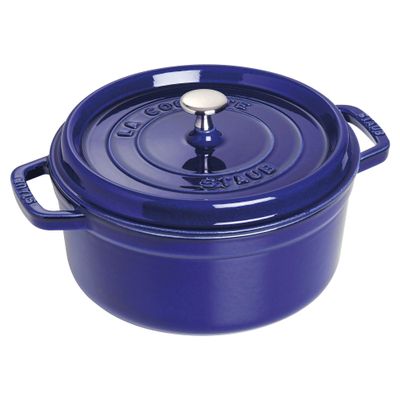 Staub Cast Iron 4-qt Round Cocotte - Dark Blue, Made in France