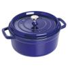 Staub Cast Iron 4-qt Round Cocotte - Dark Blue, Made in France view 1