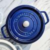 Staub Cast Iron 4-qt Round Cocotte - Dark Blue, Made in France view 2
