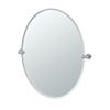 Gatco 4689LG Channel 32" Frameless Oval Mirror, Chrome/Wall Mount Frameless Beveled Tilting Oval Bathroom Vanity Mirror with Chrome Brackets view 1