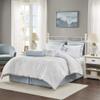 Harbor House Cotton Comforter Set-Coastal Oceanic Sealife Design All Season Down Alternative Bedding with Matching Shams, Bedskirt, King(108"x96"), Beach, Quilted Seashell White, 4 Piece,HH10-703 view 1