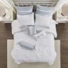 Harbor House Cotton Comforter Set-Coastal Oceanic Sealife Design All Season Down Alternative Bedding with Matching Shams, Bedskirt, King(108"x96"), Beach, Quilted Seashell White, 4 Piece,HH10-703 view 3