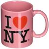 Official Pink I Love NY 11oz Ceramic Mug from New York Mugs Souvenir and Gift Store view 1