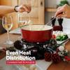 Swissmar Lugano Cast Iron Cheese Fondue Set, 9-Piece, 2 QT / 2 L - Ideal for Melting Cheese, Chocolates, Caramel, & More - Perfect for Kitchen Collection & Gift Giving - Cherry Red view 4
