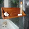 AquaTeak The Original Moa Straight Teak Shower Shelf view 2