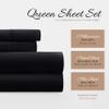 Linen Market Brushed Microfiber Queen Sheet Set 4 Piece  Oeko-TEX Certified Ultra Soft & Wrinkle-Free - 16" Deep Pocket Sheets - Easy Care Queen Size - Black view 2