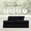 Linen Market Brushed Microfiber Queen Sheet Set 4 Piece  Oeko-TEX Certified Ultra Soft & Wrinkle-Free - 16" Deep Pocket Sheets - Easy Care Queen Size - Black view 4