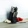 Farberware FPP12P 12-Piece High-Carbon Stamped Stainless Steel Knife Block Set, Black Block view 4