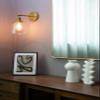 PERMO Industrial Vintage Sconce with Oval Cone Clear Glass Shade 1 Light Single Sconce Wall Light for Living Room Bedroom (Antique Gold) view 2