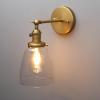 PERMO Industrial Vintage Sconce with Oval Cone Clear Glass Shade 1 Light Single Sconce Wall Light for Living Room Bedroom (Antique Gold) view 4
