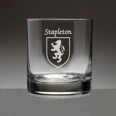 Stapleton Irish Coat of Arms Tumbler Glasses - Set of 4 (Sand Etched)