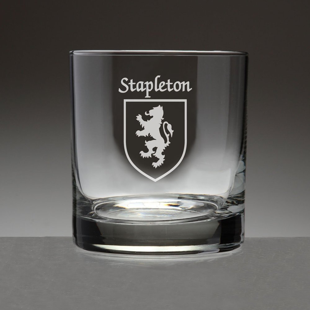 Stapleton Irish Coat of Arms Tumbler Glasses - Set of 4 (Sand Etched)