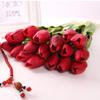 10pcs Classic Artificial Flowers, Silk Flower Tulips, Red Tulips for Wedding Bridesmaid Bridal Bouquet Home Decoration (Red) view 2