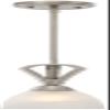 Possini Euro Design Milbury Satin Nickel Silver Mini Pendant Light 6" Wide Modern White Alabaster Glass Shade Fixture for Dining Room House Entryway Bedroom Kitchen Island Hallway High Ceilings view 2