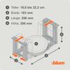 Blum ZC7T0350 Orga-Line Plate Holder Adjustable 186 to 321 mm view 4