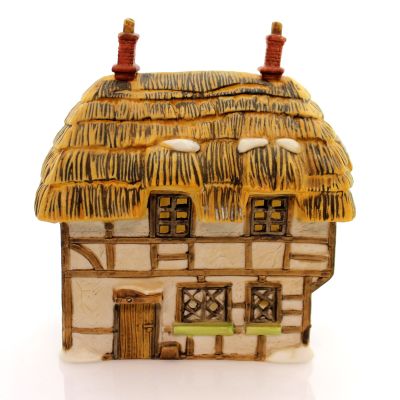 Department 56 House DICKENS' COTTAGES Porcelain Christmas Village 65188 Thatched