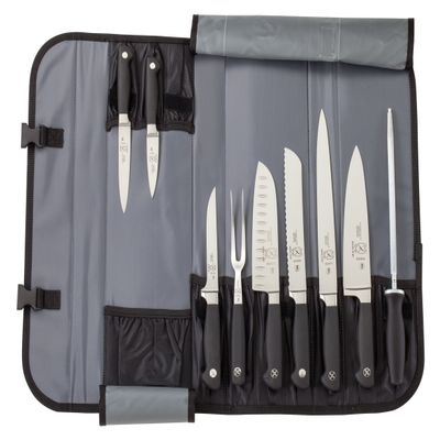 Mercer Culinary Genesis 10-Piece Forged Knife Set with Case, Steel/Black