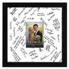 Americanflat 14x14 Wedding Signature Frame with Shatter-Resistant Glass - Use as 5x7 Frame with Mat or Display 14x14 Photos Without Mat - Signature Collection - Autograph Frames for Wall - Black view 1