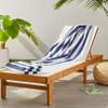 Amazon Basics 100% Cotton Terry Absorbent Cabana Stripe Pool & Beach Towels, Soft, Large, and Thick, 2-Pack, Navy Blue, 30 in x 60 in view 1