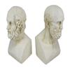 Aristotle and Homer Bust Antique White Plaster Bookends: Timeless Grecian Philosophy Sculptures, 8 Inches High, Decorative Pillars of Wisdom for Your Bookshelves view 1