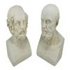 Aristotle and Homer Bust Antique White Plaster Bookends: Timeless Grecian Philosophy Sculptures, 8 Inches High, Decorative Pillars of Wisdom for Your Bookshelves view 2