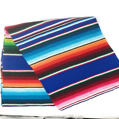 Mexitems Large Authentic Mexican Blankets Serape Blanket 84" X 60" (Pick Your Color) Pattern Might Vary Slightly (Royal Blue) Zarape