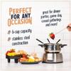 Nostalgia 6-Cup Electric Fondue Pot Set for Cheese & Chocolate - 6 Color-Coded Forks, Temperature Control - Stainless Steel Kitchen Gadgets and Appliances for Hors d'Oeuvres and More - Stainless Steel view 3