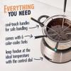 Nostalgia 6-Cup Electric Fondue Pot Set for Cheese & Chocolate - 6 Color-Coded Forks, Temperature Control - Stainless Steel Kitchen Gadgets and Appliances for Hors d'Oeuvres and More - Stainless Steel view 4