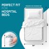 White Classic Fitted Hospital Bed Sheets, Cotton Fitted Sheet with 200 Thread Count, Soft Standard Sheets for Hospital Bed Size: 36" x 80" x 9" view 2