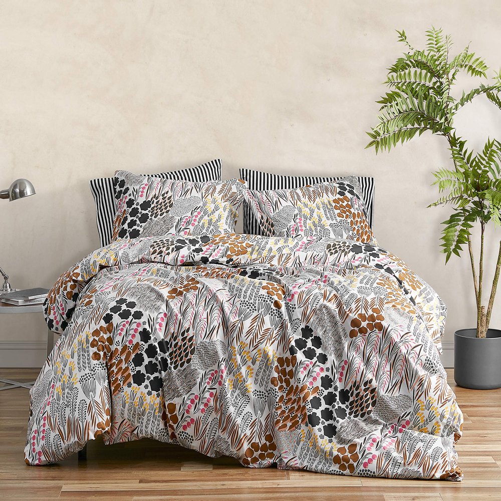 Marimekko - Queen Duvet Cover Set, Cotton Percale Bedding with Matching Shams, All Season Home Decor (Pieni Letto Multicolor, Queen)