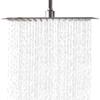Lordear Rainfall Shower Head 10 Inch Solid Square Ultra Thin 304 Stainless Steel Polish Chrome Rain Setting Shower Heads,Waterfall Full Body Coverage with Silicone Nozzles view 1