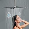 Lordear Rainfall Shower Head 10 Inch Solid Square Ultra Thin 304 Stainless Steel Polish Chrome Rain Setting Shower Heads,Waterfall Full Body Coverage with Silicone Nozzles view 2