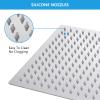 Lordear Rainfall Shower Head 10 Inch Solid Square Ultra Thin 304 Stainless Steel Polish Chrome Rain Setting Shower Heads,Waterfall Full Body Coverage with Silicone Nozzles view 3