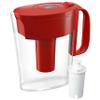 Brita Water Filter Pitcher for Tap and Drinking Water with 1 Standard Filter, Lasts 2 Months, 6-Cup Capacity, BPA Free, Red view 1