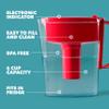 Brita Water Filter Pitcher for Tap and Drinking Water with 1 Standard Filter, Lasts 2 Months, 6-Cup Capacity, BPA Free, Red view 3