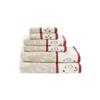 Madison Park Serene 100% Cotton Bath Towel Set Luxurious Floral Decorative Towels for Bathroom Embroidered Cotton Jacquard Design Soft Highly Absorbent for Shower 600 GSM, Multi-Sizes, Red 6 Piece view 1
