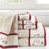 Madison Park Serene 100% Cotton Bath Towel Set Luxurious Floral Decorative Towels for Bathroom Embroidered Cotton Jacquard Design Soft Highly Absorbent for Shower 600 GSM, Multi-Sizes, Red 6 Piece view 2