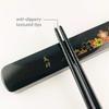 JapanBargain, Japanese Travel Chopsticks with Case, Red Yuzen Design, Reusable Bamboo Chopsticks, Portable Utensil Set, Dishwasher Safe, Set of 1, Made in Japan view 2