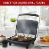 Panini Press Gourmet Grilled Cheese and Sandwich Maker - Electric Indoor Grill with Drip Tray for Healthy Cooking Options (Silver) view 4