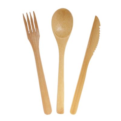 BambooMN Organic Reusable Bamboo Cutlery Utensils Set - Bamboo Fork, Spoon, and Knife Flatware - 6 Sets