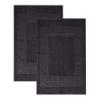 Superior Heavyweight Cotton Bath Mats, Bath Rugs For Bathroom Accessories, Washable Rug For Shower, Bath, Toilet, Modern Decor, No Backing, Luxury Hotel And Spa Quality, Set of 2, 22" x 35", Black view 1
