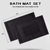 Superior Heavyweight Cotton Bath Mats, Bath Rugs For Bathroom Accessories, Washable Rug For Shower, Bath, Toilet, Modern Decor, No Backing, Luxury Hotel And Spa Quality, Set of 2, 22" x 35", Black view 3