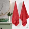 Superior Egyptian Cotton Pile Bath Towel Set of 2, Ultra Soft Luxury Towels, Thick Plush Essentials, Absorbent Heavyweight, Guest Bath, Hotel, Spa, Home Bathroom, Shower Basics, Red view 1