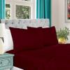 Superior Egyptian Cotton 4 Piece Sheet Set, Luxury 1000 Thread Count, Eco-Friendly, Sustainable Sheets, Ultra-Soft Basics, Solid, Deep Pocket Fitted Sheet, Flat Sheet, Pillowcases, Full, Burgundy view 1