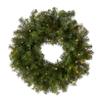 National Tree Company 24 in Pre-Lit Norwood Fir Artificial Christmas Wreath, Christmas Decoration with 50 Clear LED Lights, 250 Tips, Timer, Green view 1