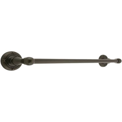 18" Brass Towel Bar with Ribbon and Reed Rosettes in Oil Rubbed Bronze